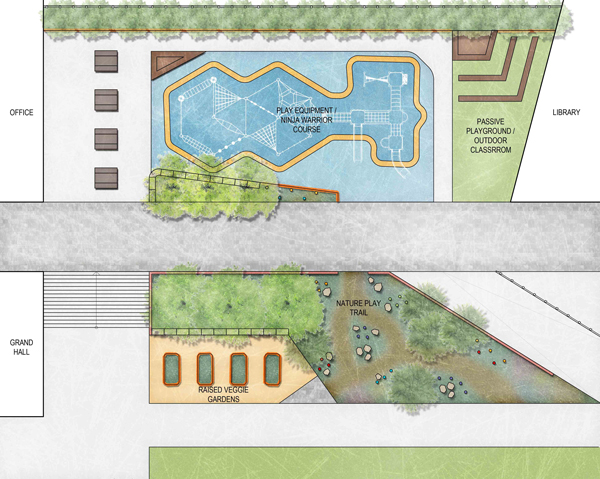 landscape architect school passive playground ninja warrior design