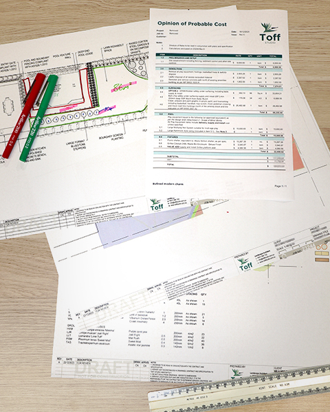 landscape pool project manager plans