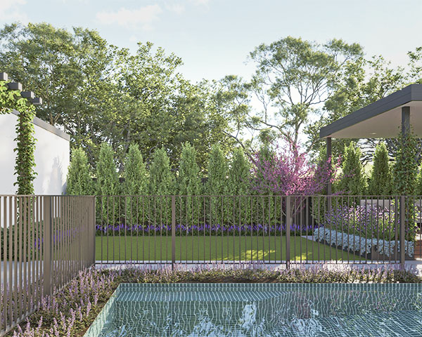 Landscape architect pool design render
